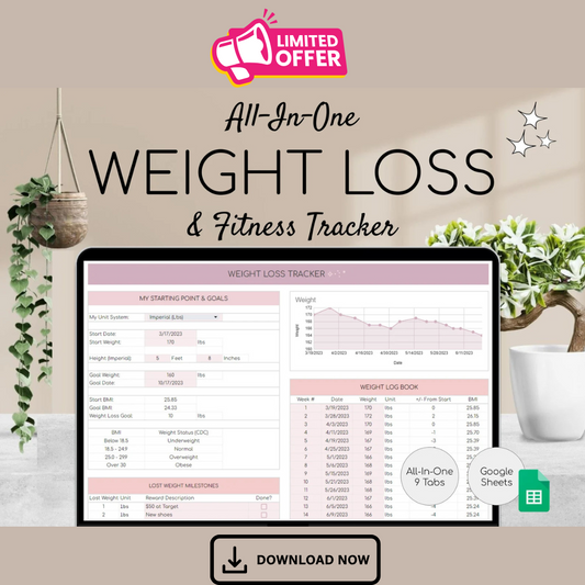 Weight Loss Digital Planner & Progress Tracker 💪