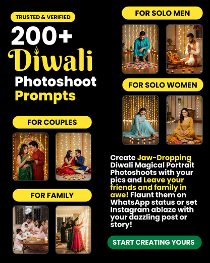 🪔 200+ Diwali Festival Photography AI Prompts