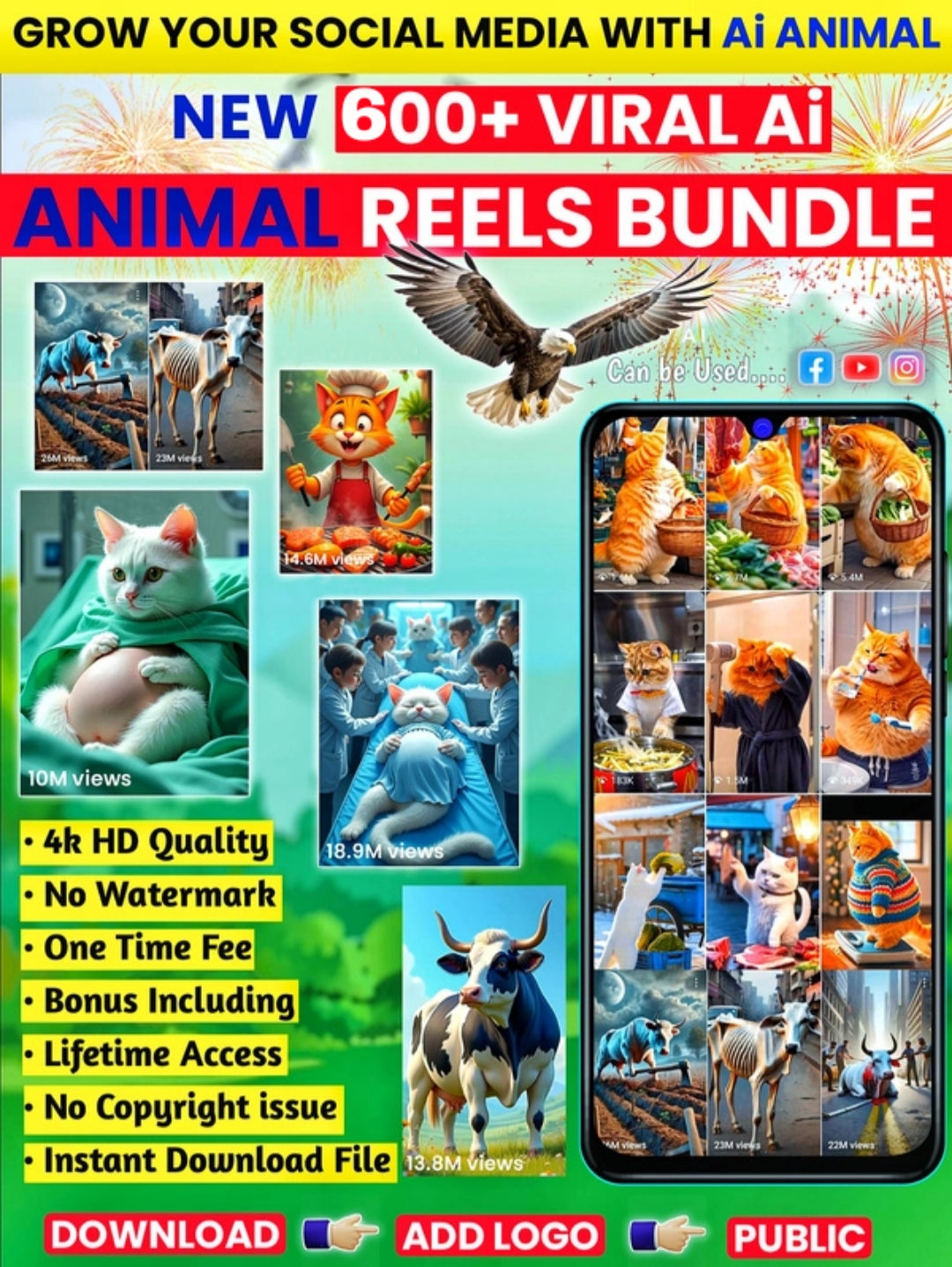 🐾 The Ultimate Viral AI Animal Reels Bundle 🎬